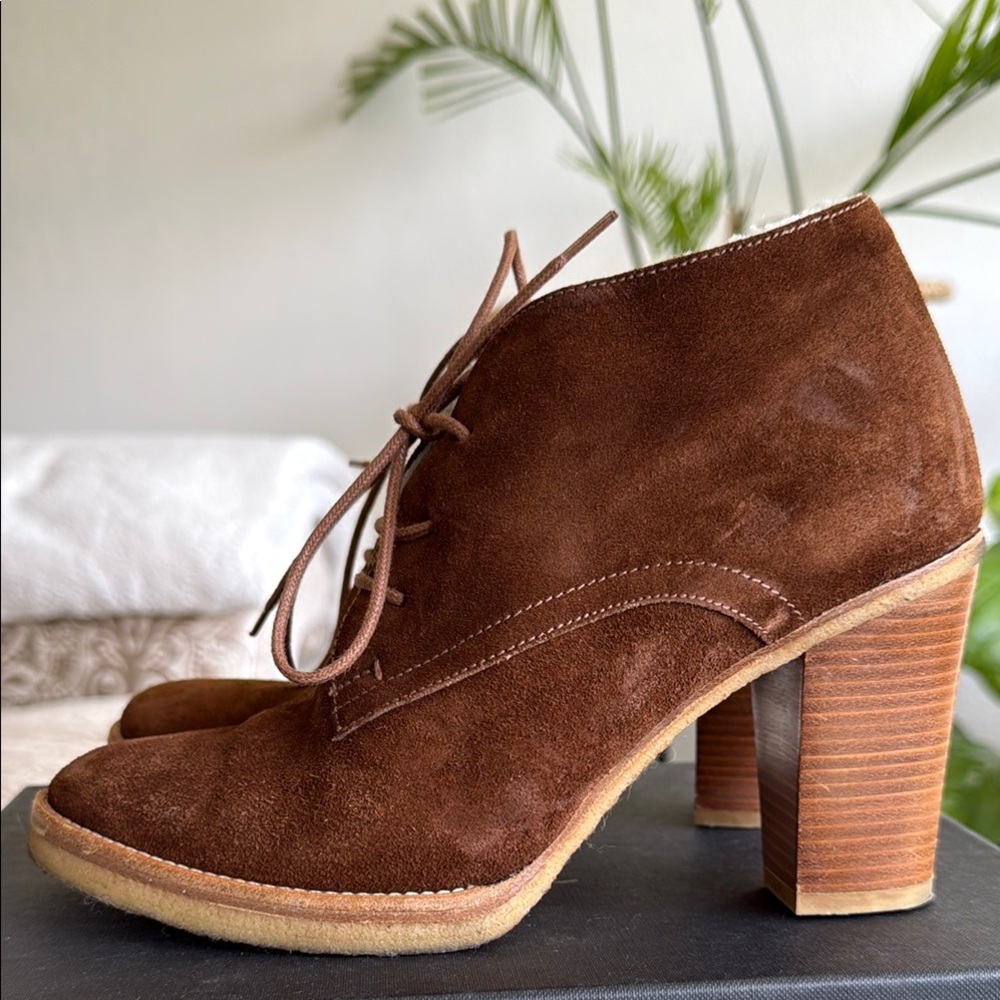 Ralph Lauren Purple Label Brown Heeled Boots